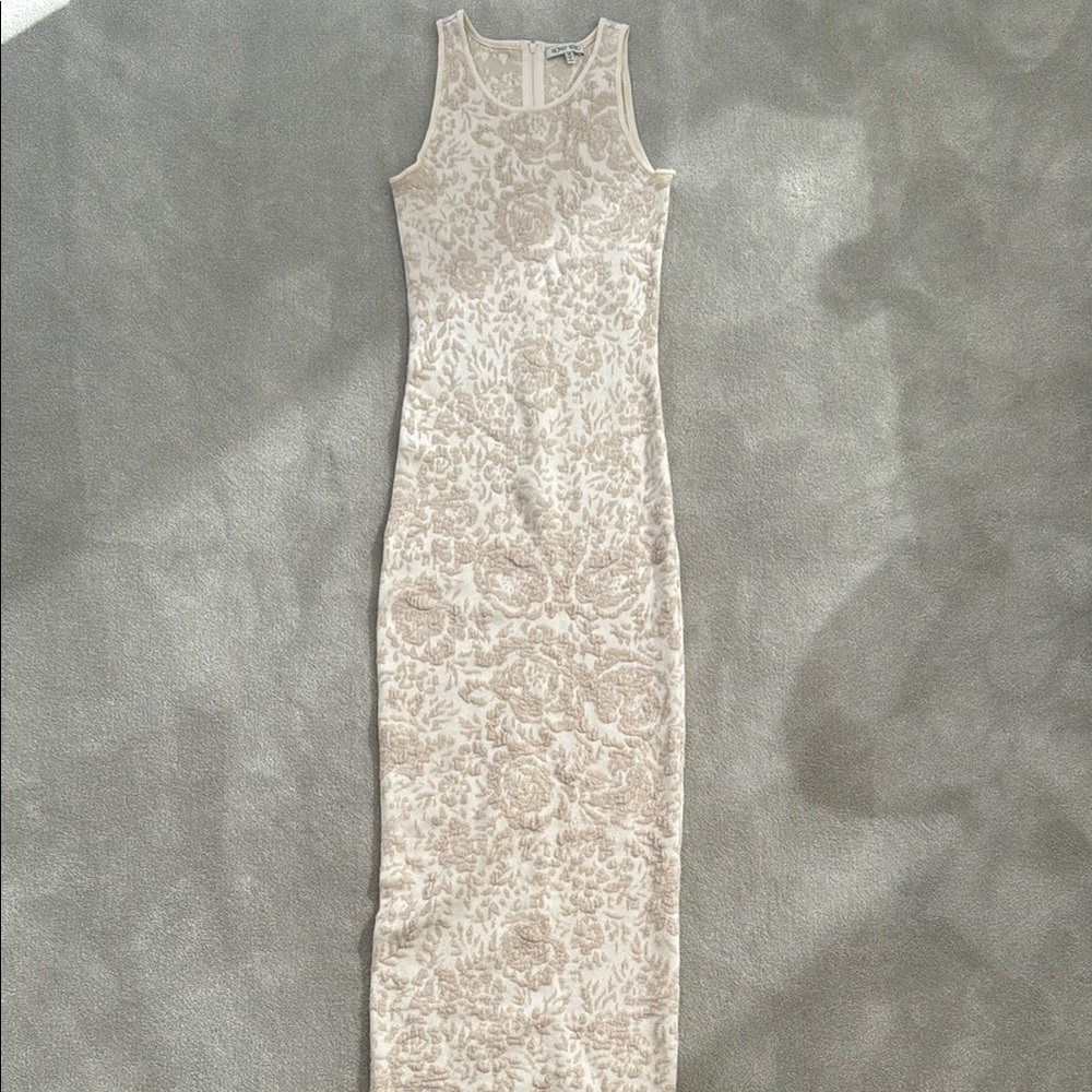 Ronny Kobo Collection Cream Floral Midi Dress